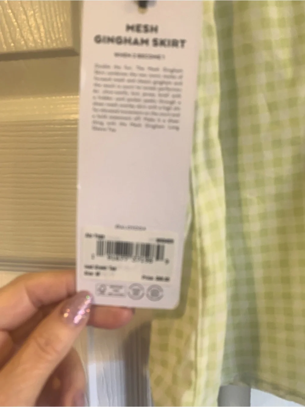 208. NWT Alo mesh gingham skirt Size M